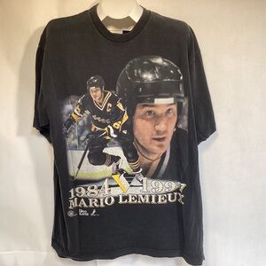 Pittsburgh Penguins Vintage 90’s Mario Lemieux single stitch t-shirt size 2XL